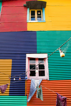 Colourful window in La Boca