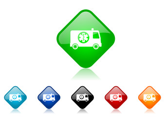 ambulance vector icon set