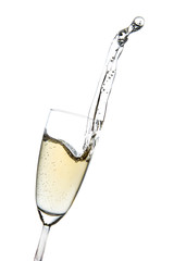 Champagne splash from a glass