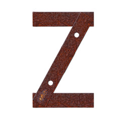 Alphabet made from rust plate