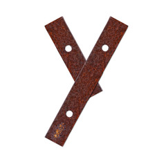 Alphabet made from rust plate