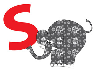 Litera S i słoń