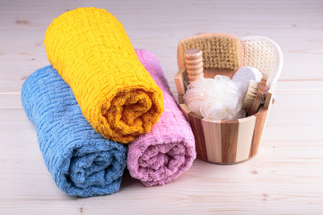 colorful towels