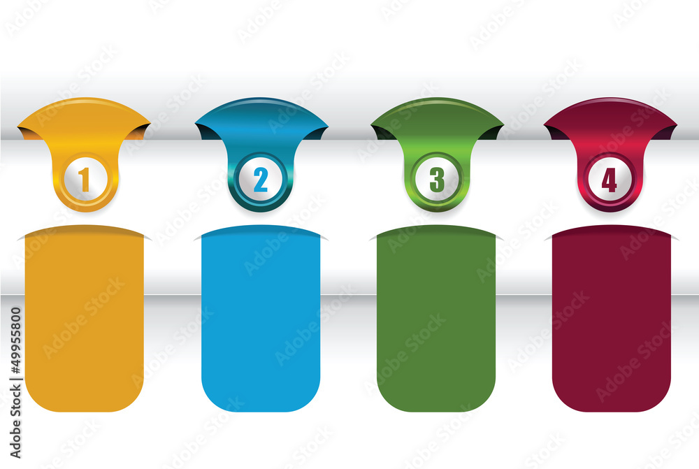 Aufkleber vector background with four color labels