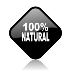natural black square glossy internet icon