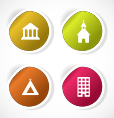 Set of stickers with icons