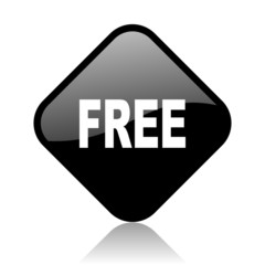 free black square glossy internet icon