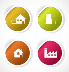 Set of stickers with icons