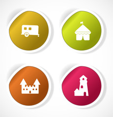 Set of stickers with icons