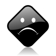 cry black square glossy internet icon