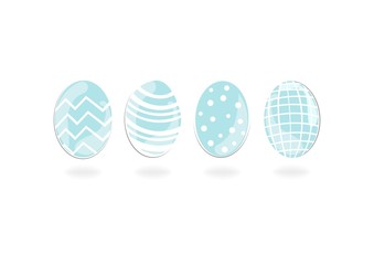 niebieskie pisanki na białym tle Wielkanocna ilustracja