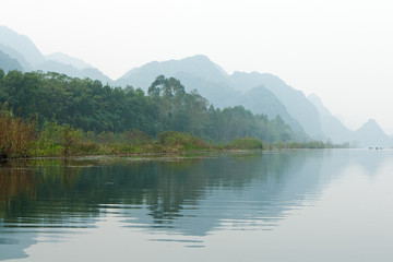 Cloudy day at a river in Vietnam