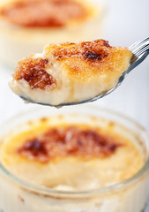 Creme Brulee  on a spoon
