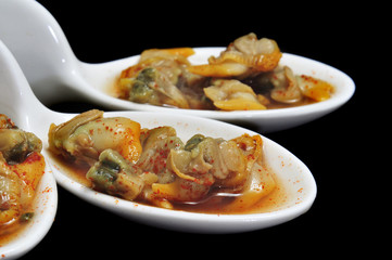 berberechos, spanish cockles, served as appetizer