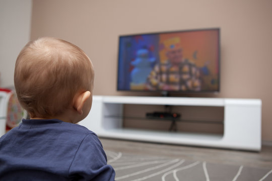 baby boy watching television