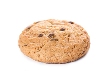 Chocolate chip cookies isolated on white background.