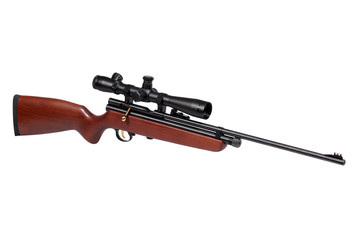 Air rifle isolated over white with clipping path