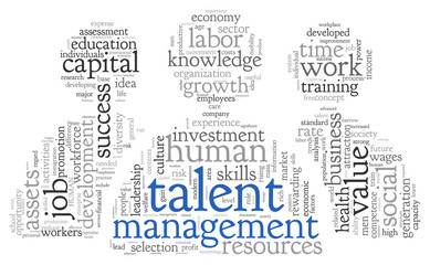 Fototapeta na wymiar Talent management in word tag cloud