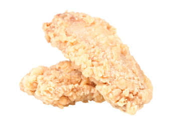 Fried chicken wings isolated white background