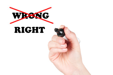 Choosing the Right way. Ethic concept.