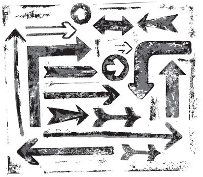 Fototapeta set of grunge arrows