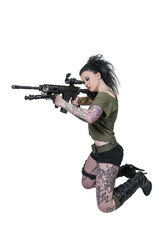Woman with Assault Rifle