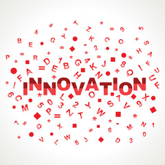 Innovation word with in alphabets