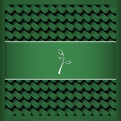 Green card with leaf tea