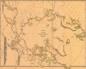 Fototapeta na wymiar Arctic old map