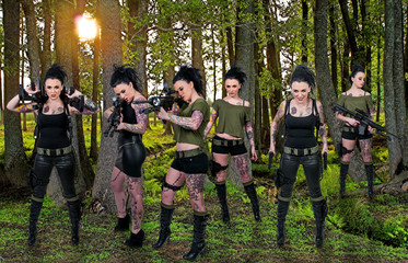 Women with Assault Rifle
