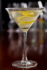 dirty martini with a lemon twist