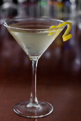 dirty martini with a lemon twist