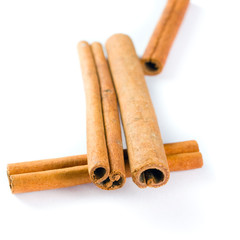 Cinnamon Sticks on white