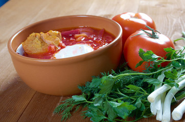  red-beet soup (borscht)