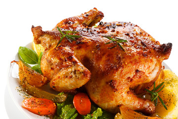 Rosted chicken and vegetables