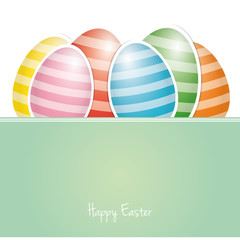 colorful white striped easter eggs card ibackground