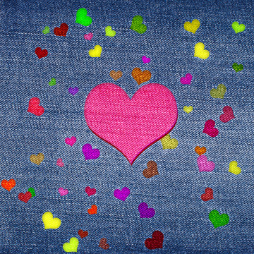 color hearts on jeans
