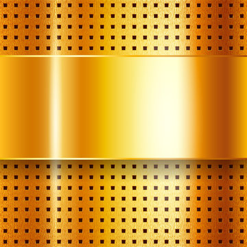 Scratched, On Gold Chrome Background