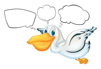 A pelican with empty callouts