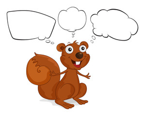 A brown squirrel with empty callouts