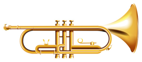 A golden trumpet - obrazy, fototapety, plakaty