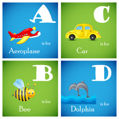 Vector Alphabet set from A to D