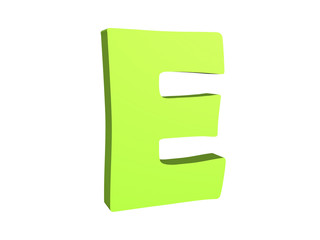 3D render of the green text E