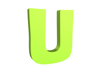 3D render of the green text U
