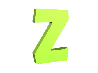 3D render of the green text Z