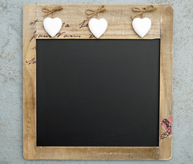 Tafel mit Herzen