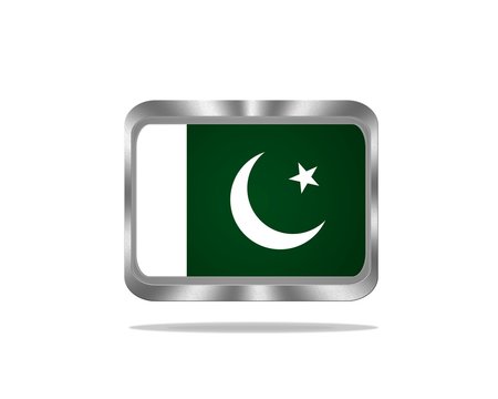 Metal Pakistan flag.