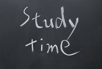 study time title written with chalk on blackboard
