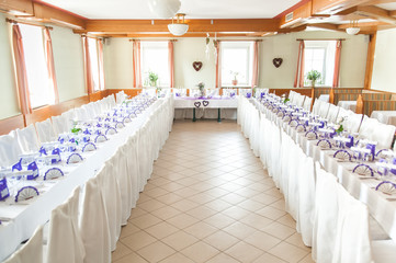 Decorated Tables in a Festive Hall
