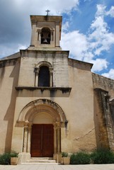 Fototapeta na wymiar Small stone church, Lourmarine village, Provence, France